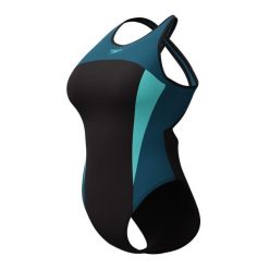 Strój pływacki jednoczęściowy damski Speedo High Neck Splice Cross Back. Czarne stroje jednoczęściowe damskie Speedo, xs, bez wzorów. Za 159.99 zł.