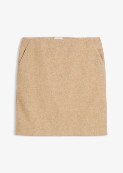 Spódnica ołówkowa. Brązowe spódniczki damskie bonprix, bez wzorów, z wełny, ołówkowe. Za 129.99 zł.