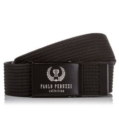 Pasek parciany PAOLO PERUZZI PW-12-125 cm czarny. Czarne paski męskie Paolo Peruzzi, bez wzorów, z materiału. Za 34.99 zł.