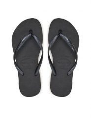 Havaianas Japonki 4000030.0090 Czarny. Czarne klapki damskie Havaianas, bez wzorów, z tworzywa sztucznego, bez obcasa. Za 79.99 zł.