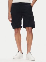 Aeronautica Militare Szorty materiałowe 251BE250CT3501 Granatowy Regular Fit. Niebieskie szorty męskie AERONAUTICA MILITARE, z bawełny, bez kołnierzyka. Za 449.99 zł.