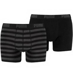 Bokserki treningowe męskie Puma Stripe 2 pack. Czarne bokserki męskie Puma, bez wzorów, z bawełny. Za 69.00 zł.