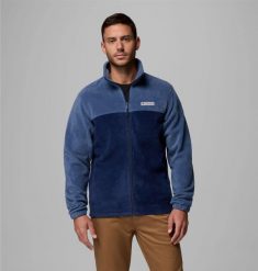 Bluza sportowa męska Columbia Steens Mountain 20 Full Zip Fleece. Niebieskie bluzy sportowe męskie Columbia, bez wzorów, z materiału, sportowe, bez kołnierzyka, bez ramiączek. Za 255.35 zł.
