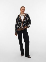 Vero Moda Kardigan w kolorze brązowo-kremowo-czarnym rozmiar: S. Brązowe kardigany damskie Vero Moda, s, bez wzorów, ze splotem. Za 129.95 zł.