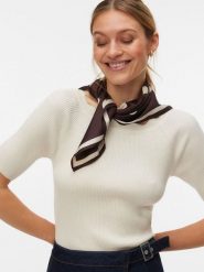 Vero Moda Koszulka dzianinowa w kolorze białym rozmiar: XS. Białe bluzki damskie Vero Moda, xs, bez wzorów, z dzianiny, bez kołnierzyka. Za 85.95 zł.
