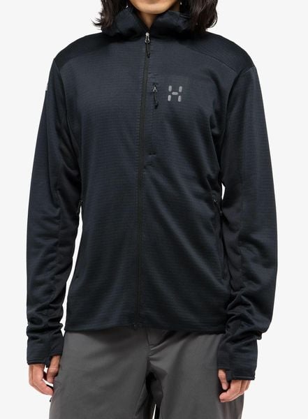 Bluza z kapturem męska Haglofs L.I.M Mid Fast II Hood. Czarne bluzy z kapturem męskie Haglöfs, l, z materiału. Za 537.55 zł.