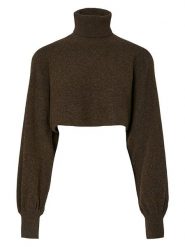 Pieces Golf w kolorze khaki rozmiar: M. Brązowe golfy damskie Pieces, m, bez wzorów, bez ramiączek. Za 91.34 zł.