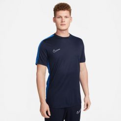 Koszulka treningowa męska Nike DF Academy 23. Niebieskie t-shirty sportowe męskie Nike, m, bez ramiączek, do piłki nożnej. Za 101.15 zł.