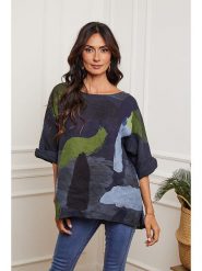 Fleur de Lin Lniana bluzka "Krik" w kolorze granatowym rozmiar: XL. Niebieskie bluzki damskie Fleur de Lin, xl, bez wzorów, ze lnu, bez kołnierzyka, bez ramiączek. Za 109.78 zł.