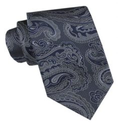 Klasyczny Krawat Męski CHATTIER - Granat z Popielem, Wzór. Niebieskie krawaty i muchy męskie Chattier, bez wzorów, z tkaniny, eleganckie. Za 49.00 zł.