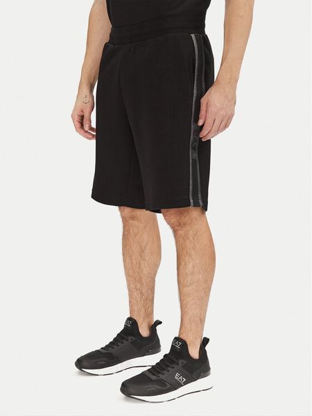 EA7 Emporio Armani Szorty sportowe 7M000544 AF12660 UC001 Czarny Regular Fit. Czarne szorty męskie EA7 Emporio Armani, bez wzorów, z bawełny, sportowe. Za 429.99 zł.
