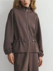 Rozpinana bluza z modalem - brązowy. Brązowe bluzy bez kaptura damskie Reserved, l, z dzianiny. Za 159.99 zł.