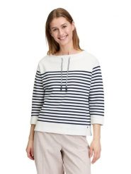 BETTY & CO Bluza w kolorze biało-granatowym rozmiar: 46. Białe bluzy bez kaptura damskie Betty & Co. Za 105.38 zł.