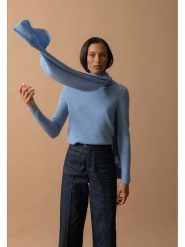 Perfect Cashmere Kaszmirowy sweter "Ashley" w kolorze niebieskim rozmiar: L. Niebieskie golfy damskie Perfect Cashmere, l, bez wzorów, z kaszmiru, bez ramiączek. Za 232.78 zł.