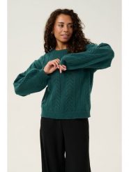 Kaffe Sweter "Holiday" w kolorze zielonym rozmiar: XL. Zielone swetry klasyczne damskie Kaffe, xl, ze splotem, bez kołnierzyka. Za 100.99 zł.
