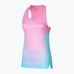Tank top do biegania damski Mizuno Aero Tank. Niebieskie topy sportowe damskie Mizuno, na lato, s, bez wzorów, z materiału, bez ramiączek. Za 129.99 zł.