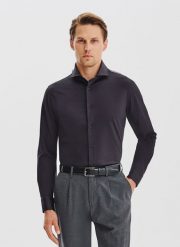 PAKO LORENTE – Grafitowa koszula z dzianiny. Szare koszule męskie Pako Lorente, m, bez wzorów, z bawełny, bez kołnierzyka, bez ramiączek. Za 199.99 zł.