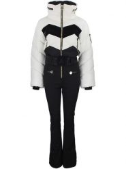 Peak Mountain Kombinezon narciarski "Antiero" w kolorze czarno-białym rozmiar: XL. Białe kombinezony damskie Peak Mountain, m, bez wzorów, z tkaniny, sportowe, bez kołnierzyka, bez ramiączek. Za 721.37 zł.