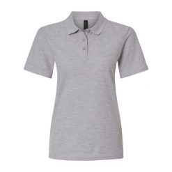 Damska Koszulka Polo Softstyle Pique. Czerwone bluzki sportowe damskie Gildan, l, bez wzorów, bez ramiączek. Za 77.99 zł.