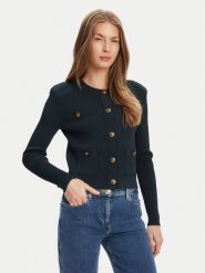 Guess Kardigan W5YR09 Z0130 Zielony Regular Fit. Zielone kardigany damskie Guess, s, z aplikacjami, z syntetyku. Za 369.99 zł.