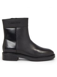 Calvin Klein Botki Rubber Sole Ankle Boot Lg Wl HW0HW01700 Czarny. Czarne botki damskie CALVIN KLEIN, ze skóry, bez obcasa, na płaskiej podeszwie, bez zapięcia. Za 929.99 zł.