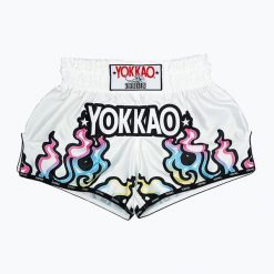 Spodenki treningowe męskie YOKKAO Flames CarbonFit. Białe szorty męskie YOKKAO, z materiału, bez kołnierzyka. Za 299.99 zł.