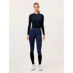 Damskie legginsy jeździeckie z pełną przyczepnością Equestrian Stockholm Dressag. Niebieskie legginsy damskie EQUESTRIAN STOCKHOLM, l, bez wzorów. Za 457.20 zł.