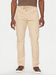 Guess Spodnie materiałowe M5RB51 WGXW1 Beżowy Regular Fit. Brązowe spodnie materiałowe męskie Guess, z aplikacjami, z bawełny. Za 349.99 zł.
