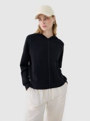 4F Bluza dresowa rozpinana z modalem damska - czarna S. Czarne bluzy sportowe damskie 4f, s, z dresówki. W wyprzedaży za 139.99 zł.