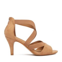 Sandały JENNY. Brązowe sandały damskie Jenny, bez wzorów, bez obcasa, na szpilce. Za 129.99 zł.
