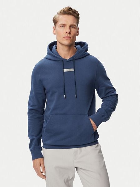 Calvin Klein Bluza LV04RG276G Granatowy Regular Fit. Niebieskie bluzy bez kaptura męskie CALVIN KLEIN, m, z bawełny. Za 409.99 zł.