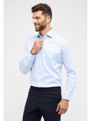 Eterna Koszula - Modern fit - w kolorze błękitnym rozmiar: 46. Niebieskie koszule męskie Eterna, bez wzorów, z bawełny, bez kołnierzyka, bez ramiączek. Za 114.44 zł.