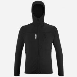 Bluza męska Millet Seneca Fleece Hoodie. Czarne bluzy sportowe męskie Millet, bez wzorów, z elastanu, sportowe, bez kołnierzyka, bez ramiączek. Za 629.99 zł.