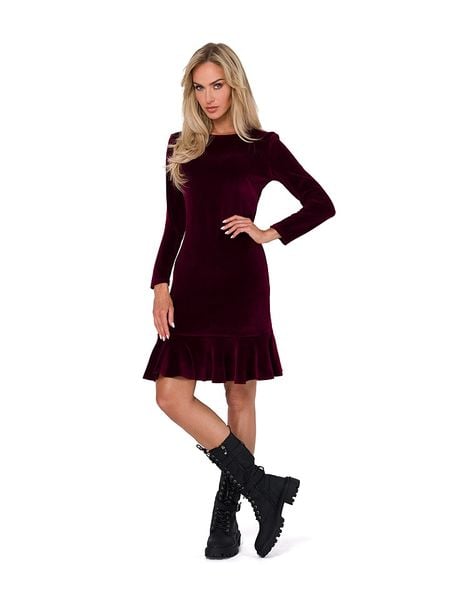 Made of emotion Sukienka w kolorze bordowym rozmiar: L. Czerwone sukienki damskie Made Of Emotion, na co dzień, l, bez wzorów, bez kołnierzyka, bez ramiączek, mini, proste. Za 254.95 zł.