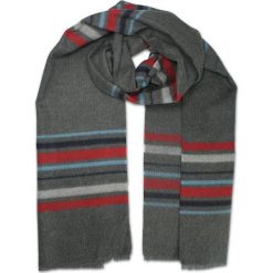 Szalik Szaro-Czerwony w Paski, Miękki, Firmy V.Fraas -Cashmink- Elegancki, Męski. Czerwone szaliki męskie V. Fraas, bez wzorów, z materiału. Za 59.00 zł.