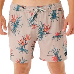 Spodenki męskie Rip Curl Paradiso Volley 5067. Brązowe szorty męskie Rip Curl, bez kołnierzyka. Za 119.99 zł.