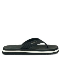 Japonki Gant. Czarne klapki damskie Gant, bez wzorów, bez obcasa. Za 259.99 zł.