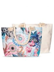 Hip Torba plażowa "Maximilian" w kolorze błękitno-jasnoróżowym - 60 x 43 cm rozmiar: 43x60 cm. Niebieskie torebki klasyczne damskie Hip, bez wzorów, z materiału, bez dodatków. Za 43.95 zł.