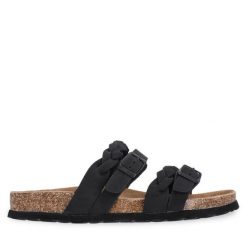 Klapki CRUZ. Czarne klapki damskie CRUZ, bez wzorów, bez obcasa. Za 119.99 zł.