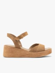 Rude sandały damskie. Brązowe sandały damskie Brawo sp. z o.o., bez wzorów, z materiału, bez obcasa, na obcasie. Za 379.99 zł.