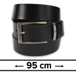 Pasek do Spodni, Czarny 95 cm, Skórzany, Elegancki, Męski, Możliwość Skrócenia -ZET. Czarne paski męskie Zet, bez wzorów, ze skóry, eleganckie. Za 89.00 zł.