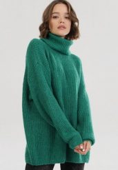 Zielony Golf Oversize Out Of This World. Zielone golfy damskie Born2be, bez wzorów, z jeansu, bez ramiączek. Za 139.99 zł.