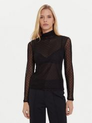 Morgan Bluzka 252-TMESH Czarny Slim Fit. Czarne bluzki damskie Morgan, l, bez wzorów, z syntetyku, bez ramiączek. Za 189.99 zł.