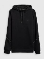 4F Bluza dresowa regular z kapturem męska - czarna L. Czarne bluzy z kapturem męskie 4f, l, z dresówki. Za 199.99 zł.