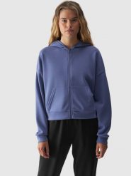 4F Bluza dresowa rozpinana z modalem damska - granatowa M. Niebieskie bluzy sportowe damskie 4f, m, z dresówki. W wyprzedaży za 79.99 zł.