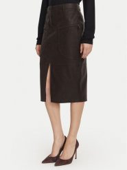 Liu Jo Spódnica z imitacji skóry WF6209 E1157 Brązowy Regular Fit. Brązowe spódniczki damskie Liu Jo, bez wzorów, ze skóry. Za 729.99 zł.
