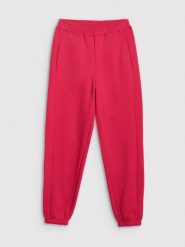 4F Spodnie dresowe joggery damskie - czerwone XL. Czerwone spodnie dresowe damskie 4f, xl, bez wzorów, z bawełny. Za 149.99 zł.