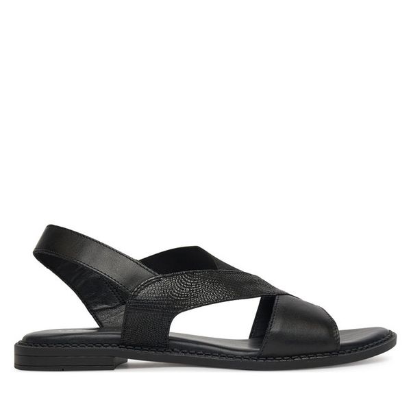 Sandały Lasocki. Czarne sandały damskie Lasocki, bez wzorów, bez obcasa, na płaskiej podeszwie. Za 119.99 zł.