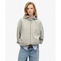Bluza z kapturem Studios Zip. Szare bluzy sportowe damskie Superdry. W wyprzedaży za 275.10 zł.