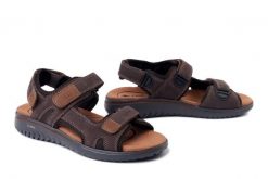 RIEKER 26450-26 brown, sandały męskie. Brązowe sandały męskie Rieker, bez zapięcia. Za 379.90 zł.